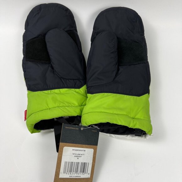 Supreme x The North Face S Logo Rare Nuptse Mitts Green Size Medium M - Picture 2 of 6